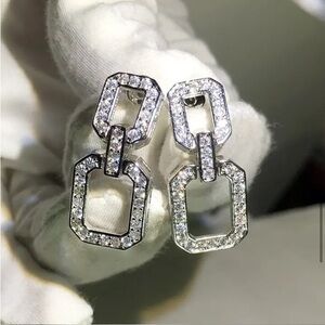 New! 925 Silver Diamond Chain Earrings